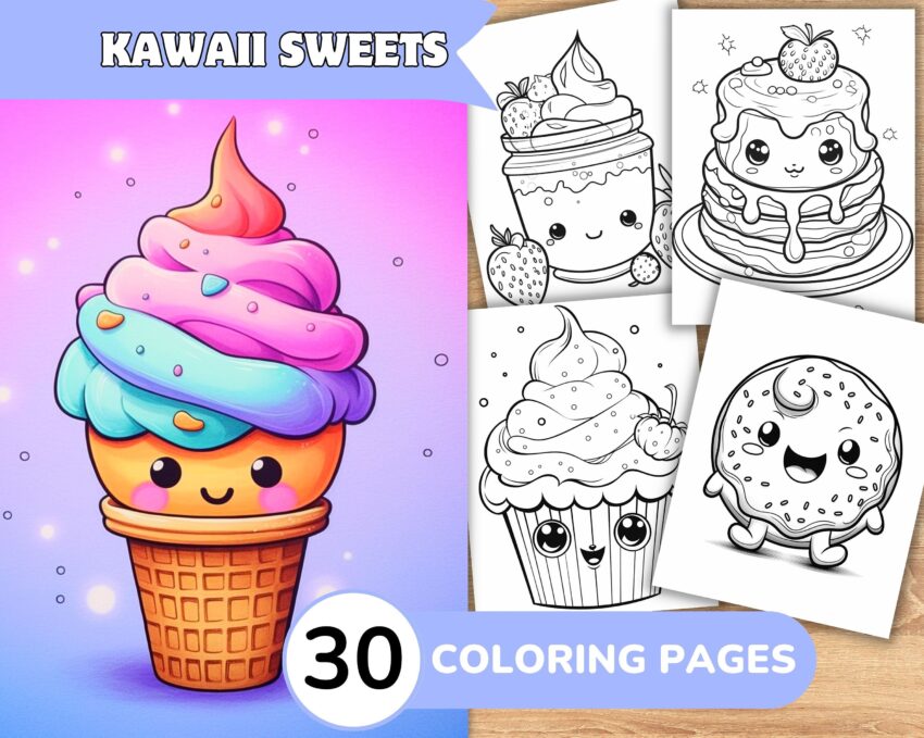 Delightful Doodles: Exploring the World of Food Kawaii Coloring Pages